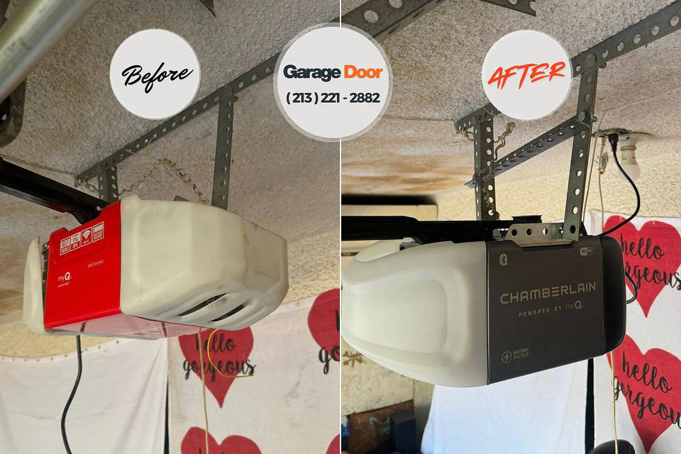 Before and after: garage door repair Westwood Lakes, FL